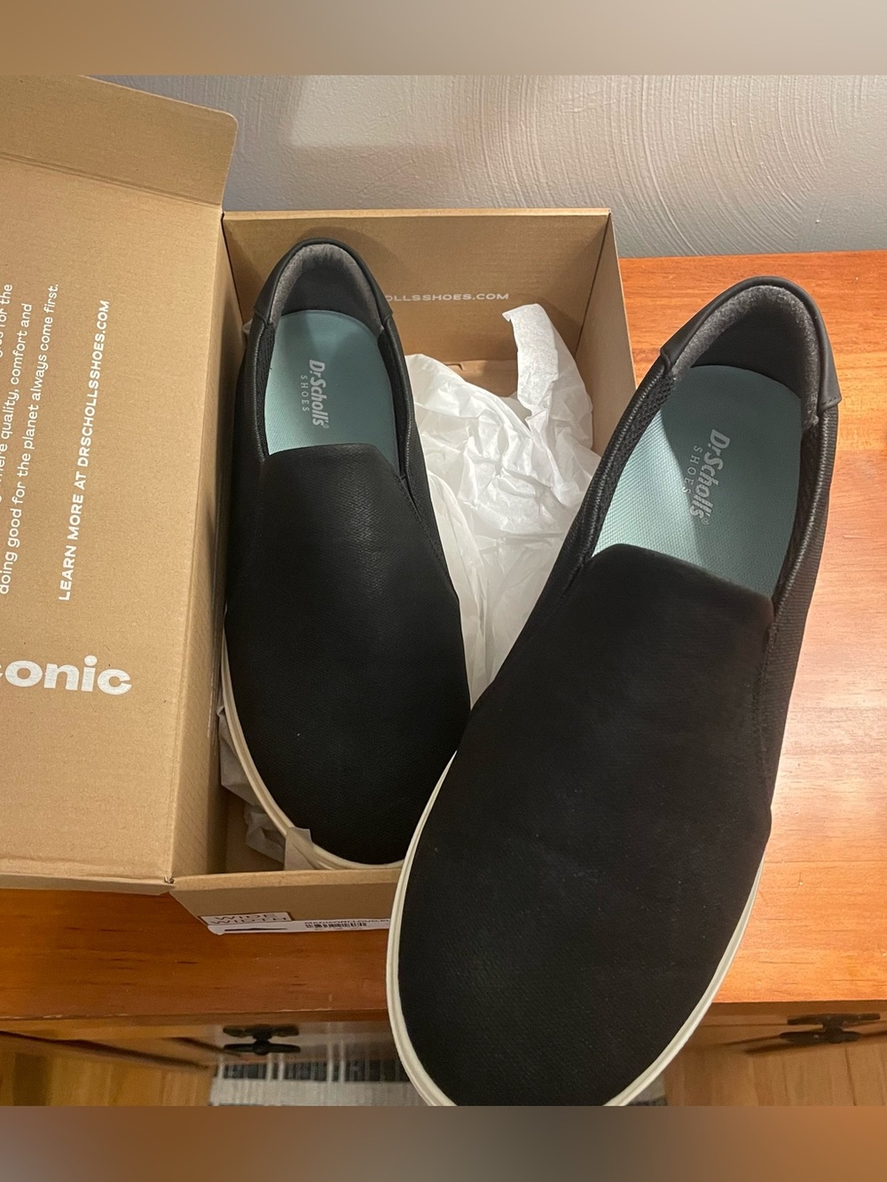 Dr Scholls Madison Cloud black slip on shoes Womens size 9 wide